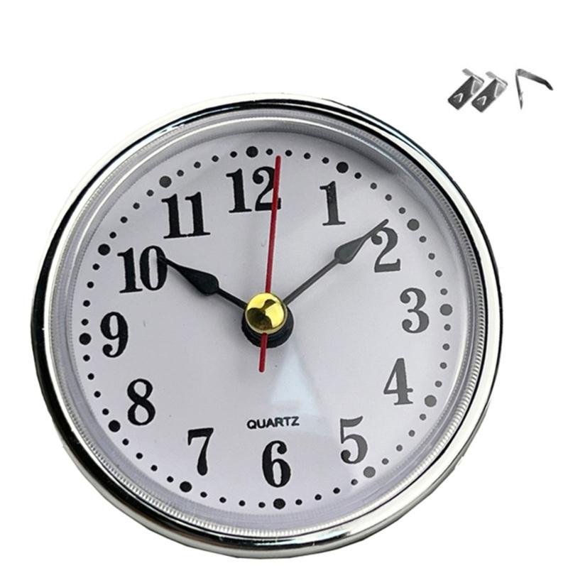 Round 65mm Round Clock Insert with White Face and Gold/Silver Trim for Home and Office Use