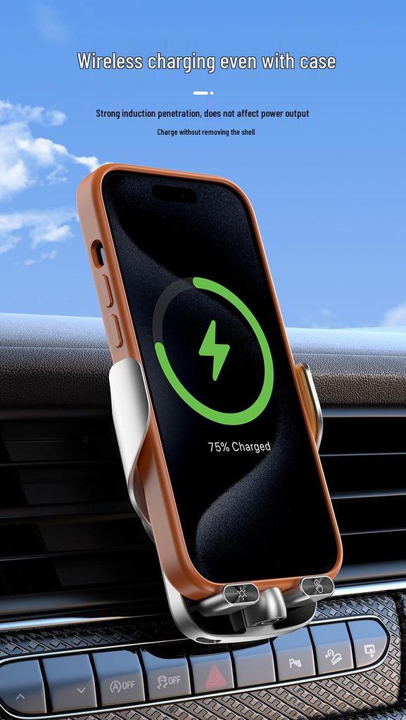 66W Wireless Fast Charging Car Phone Holder and Navigation Mount