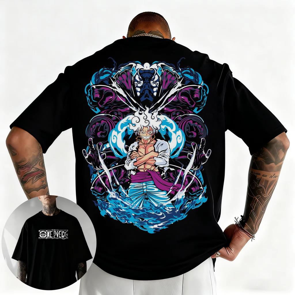 One Piece 2026 Summer Men Cotton Tshirt Streetwear Anime Graphic Oversized Short Sleeve Casual Daily Wear Roronoa Zoro 3 Swords