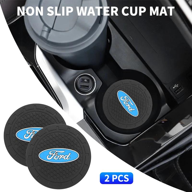 Focus Fashion Water Cup Holder Mats Upgraded Drink Non-slip Coaster For Ford mk2 mk3 Ranger Mondeo mk4 S-MAX Kuga Mustang Fusion