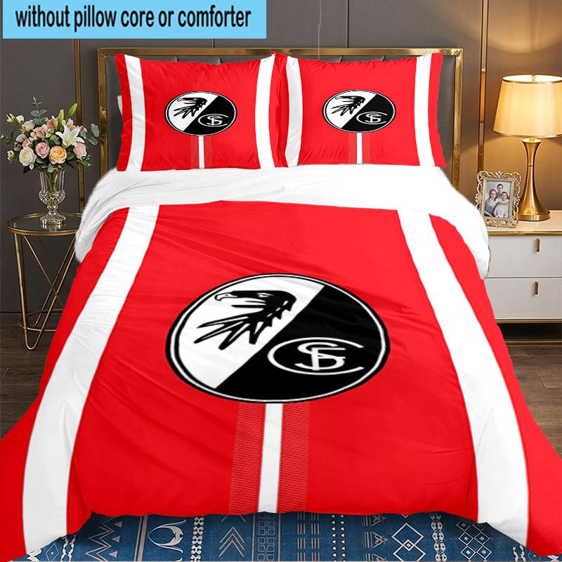 3PCS Eagle Symbol Frei-burg Football Bedding set,Ideal for1pc Duvet Cover And 2pcs Pillowcases Perfect for Christmas gift,Ideal for Bedroom,Dormitory