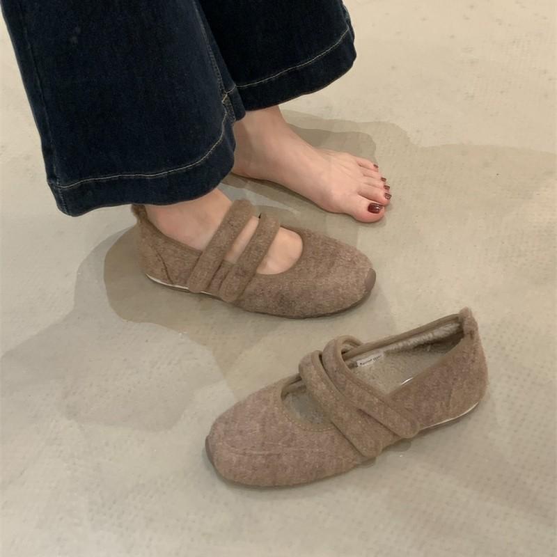 Casual wind velvet woolen Forrest Gump shoes 2025 winter new retro Velcro sneakers warm beanie shoes women