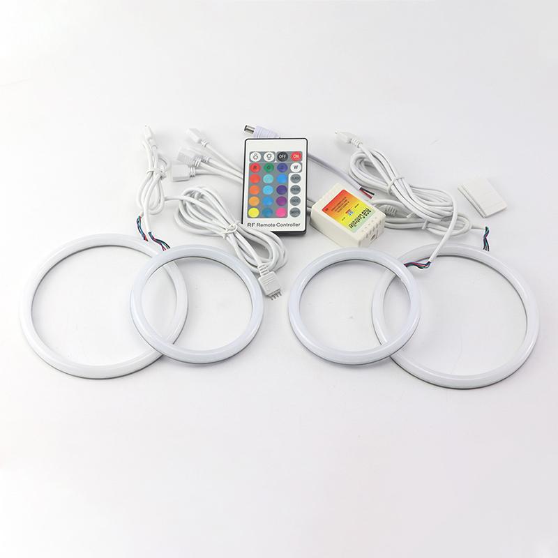 For BMW 3 Series E90 E91 2005 2006 2007 2008 Accessories High Quality 16-Color RGB Cotton LED Angel Eye Rings Daytime Light