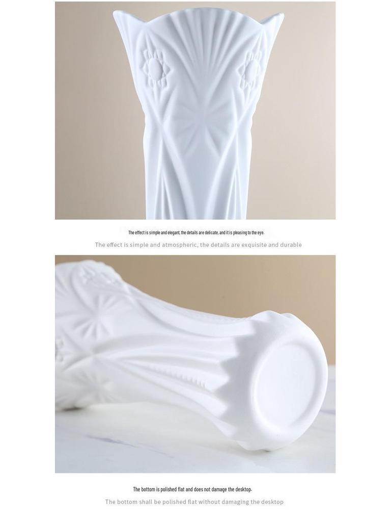 Große Nordic Weiße Keramikvase für Hydroponik & Trockenblumen - Moderne Wohnkultur