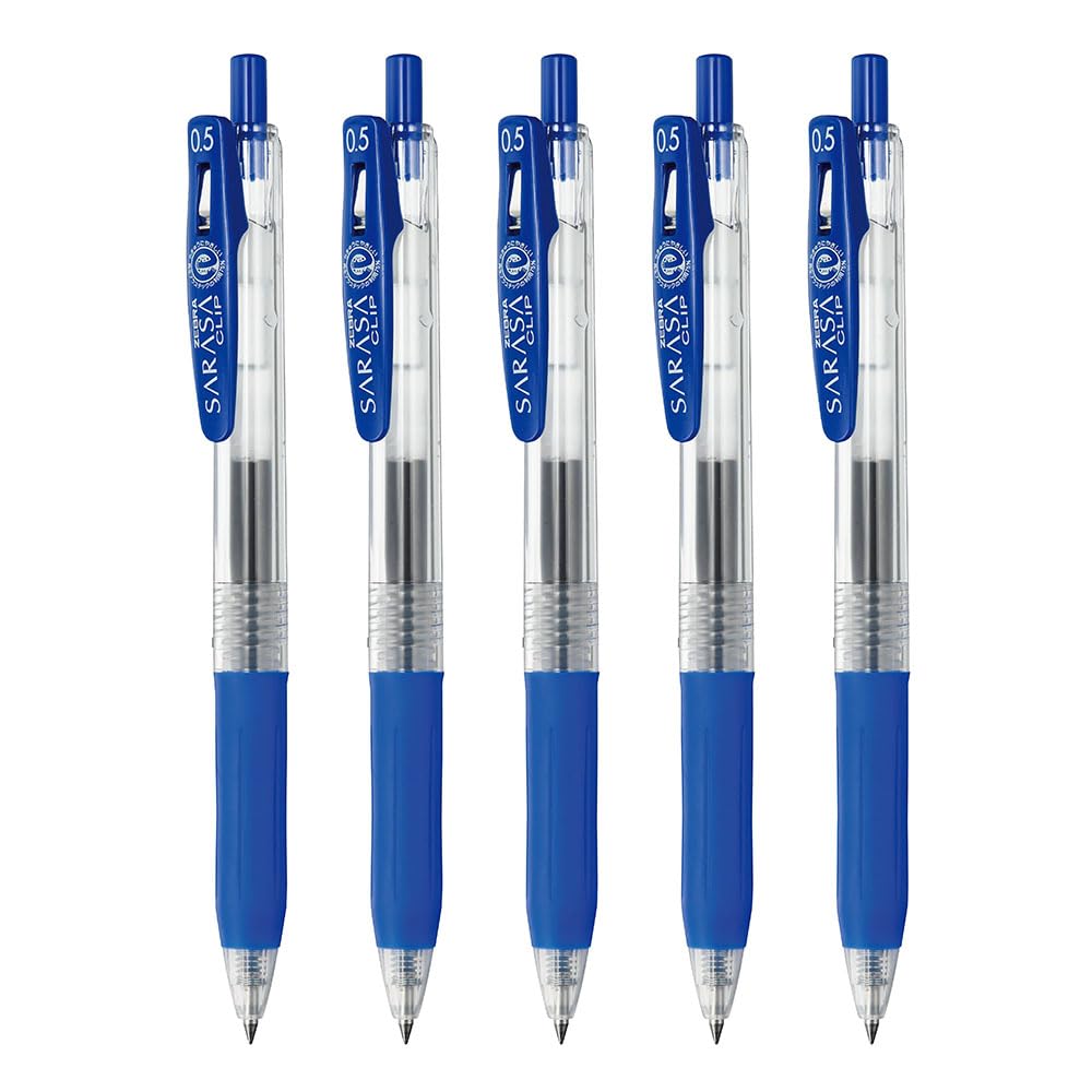 Zebra Sarasa Clip Gel Ballpoint Set of Pen, 0.5mm, Blue, 5, P-JJ15-BL5-AZ