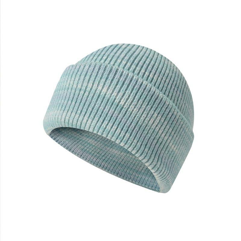 

New retro mixed-color knitted hat women s crimped rainbow striped wool hat autumn and winter hipster with warmth One Size