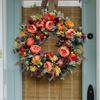 Høst Peon Gresskar Krans Kunstig Kvistslingfe Vintage Blomsterslingfe Sesongmessig Dørhenger for Thanksgiving Høstdekor