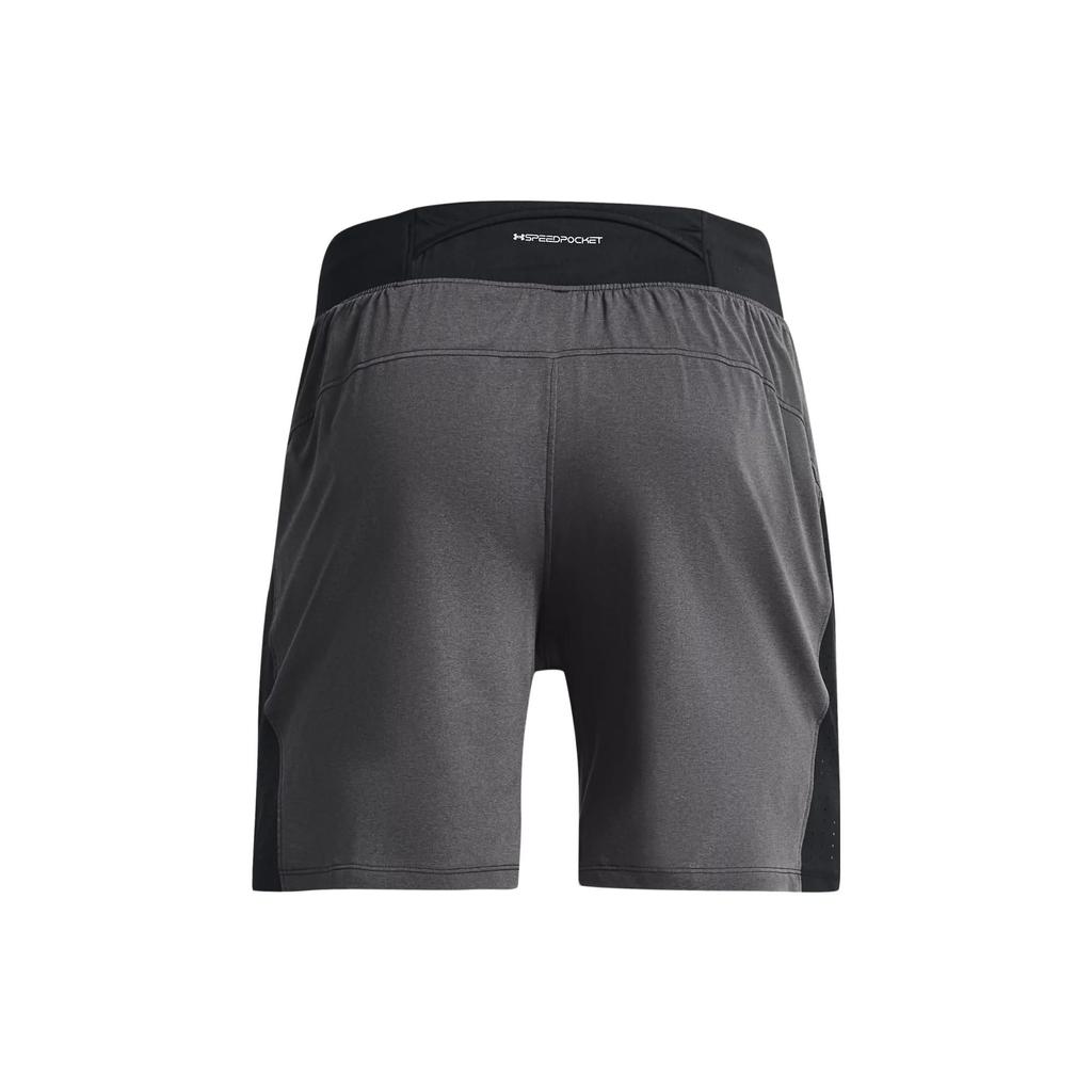 Under Armour Solid Color Elastic Waist Running Shorts Men Bottoms Black 1376510-001