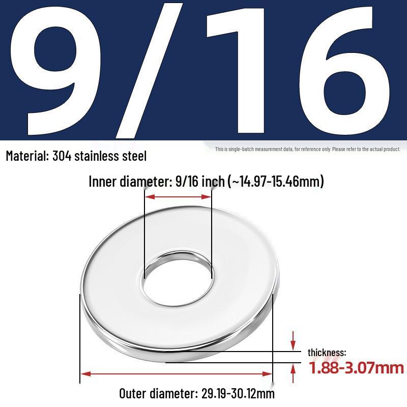 304/316 Stainless Steel Flat & Round Washers Collection