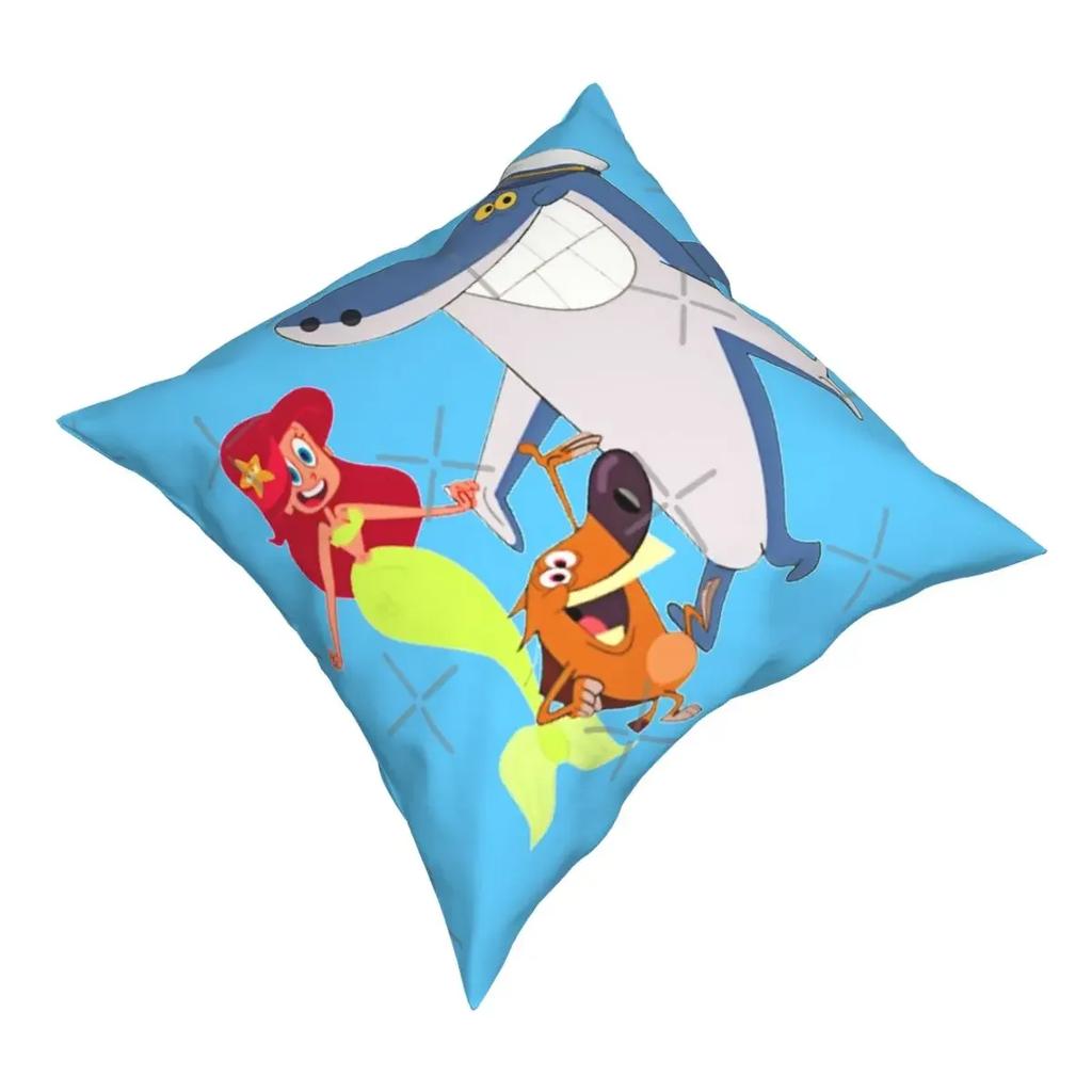 Zig And Sharko Marina Sjöjungfru Kuddfodral Överdrag Kudde Silvergrå Soffkuddar Kuddar 45 X 45 CM