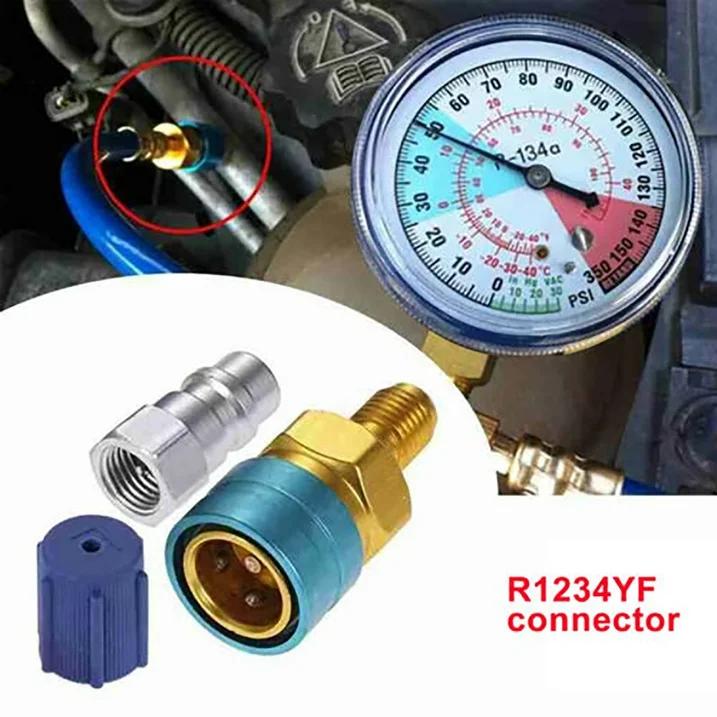 Brass Quick Coupler Quick Coupler QC1234L+13LS5V1 R1234YF Side Coupler Refrigerant Car Quick Liquid AC Low Fluorinated Conn V6U5