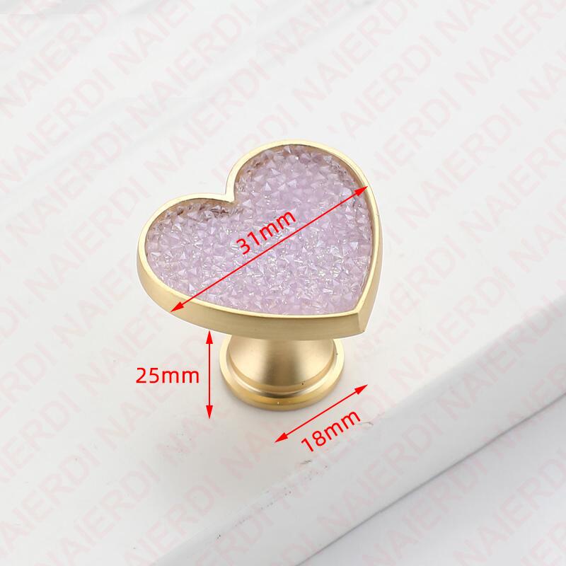 NAIERDI Heart Diamonds Cabinet Handles Zinc Alloy Lucky Clover Furniture Handles Drawer Knob Kitchen Wardrobes Dresser Knob