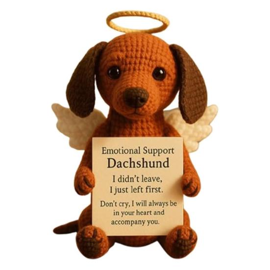 

Мемориальный Позитивный Вязаный Щенок Эмоциональная Поддержка Ангел Собака Ручная Работа Позитивное Вязаное Животное A