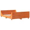 Vidaxl Bed Without Mattress, Waxed Brown, 140X200 Cm, Pine Wood