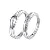 FORMIRAI Pairing Ring, Free Size, Set of 2, Popular for Couples, Women's Ring, Men's Ring, 925 Silver, Zirconia, Engagement Ring, Wedding Ring,