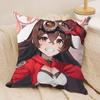 Amber Cute Genshin Impact Cushion Cover Silky Short Plush Invisible Zipper Dustproof Sofa Pillow Case For Home Decor