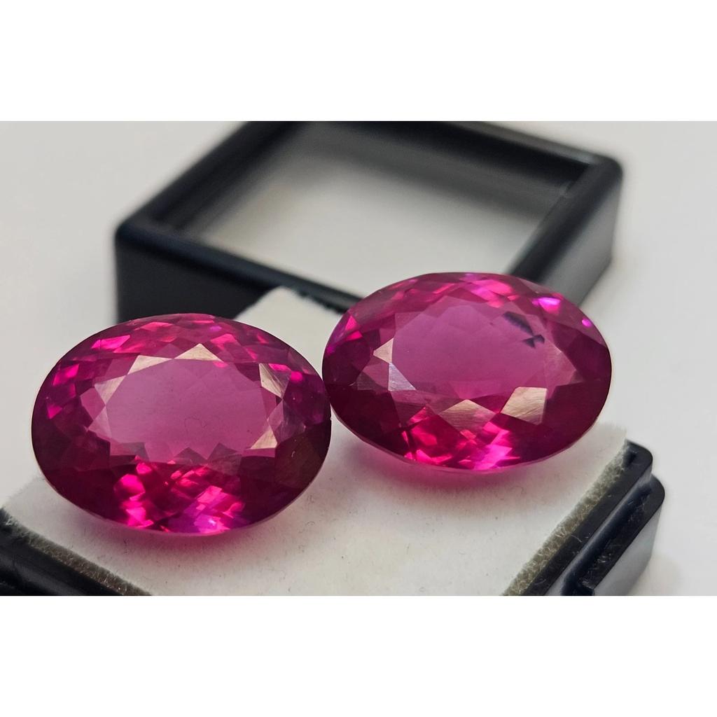 Natural Pink Sapphire Earring Oval Cut 30 Ct Pair Fabulous Loose Gemstone