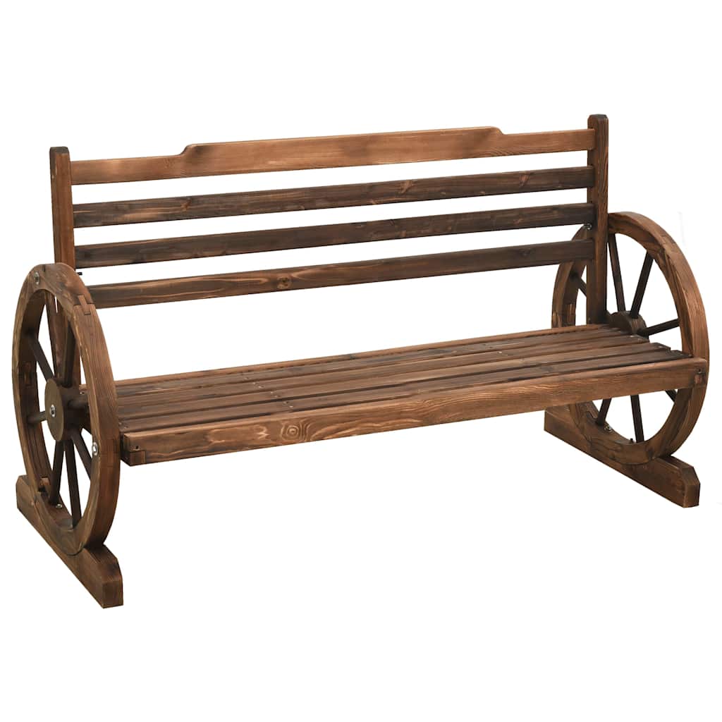 vidaXL Gartenbank 112 cm Massivholz Tanne braun