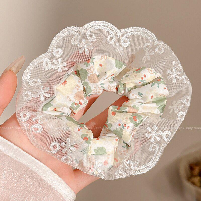 Waldspitzen-Blumen-Haargummi & Haarband - Elegante Dutt- & Haarschmuck-Accessoires für Damen