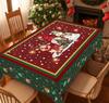 1 Piece Christmas Round And Rectangular Tablecloth, Various Sizes, Cute Elk Snowman Print Pattern Red Tablecloth, Christmas Garden Tablecloth Decorati