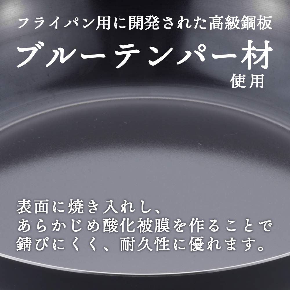 Wahei Freiz Professional Grade Iron Frying Pan 20cm, Professional Use, with Matching Handle, Epastic MA-9956