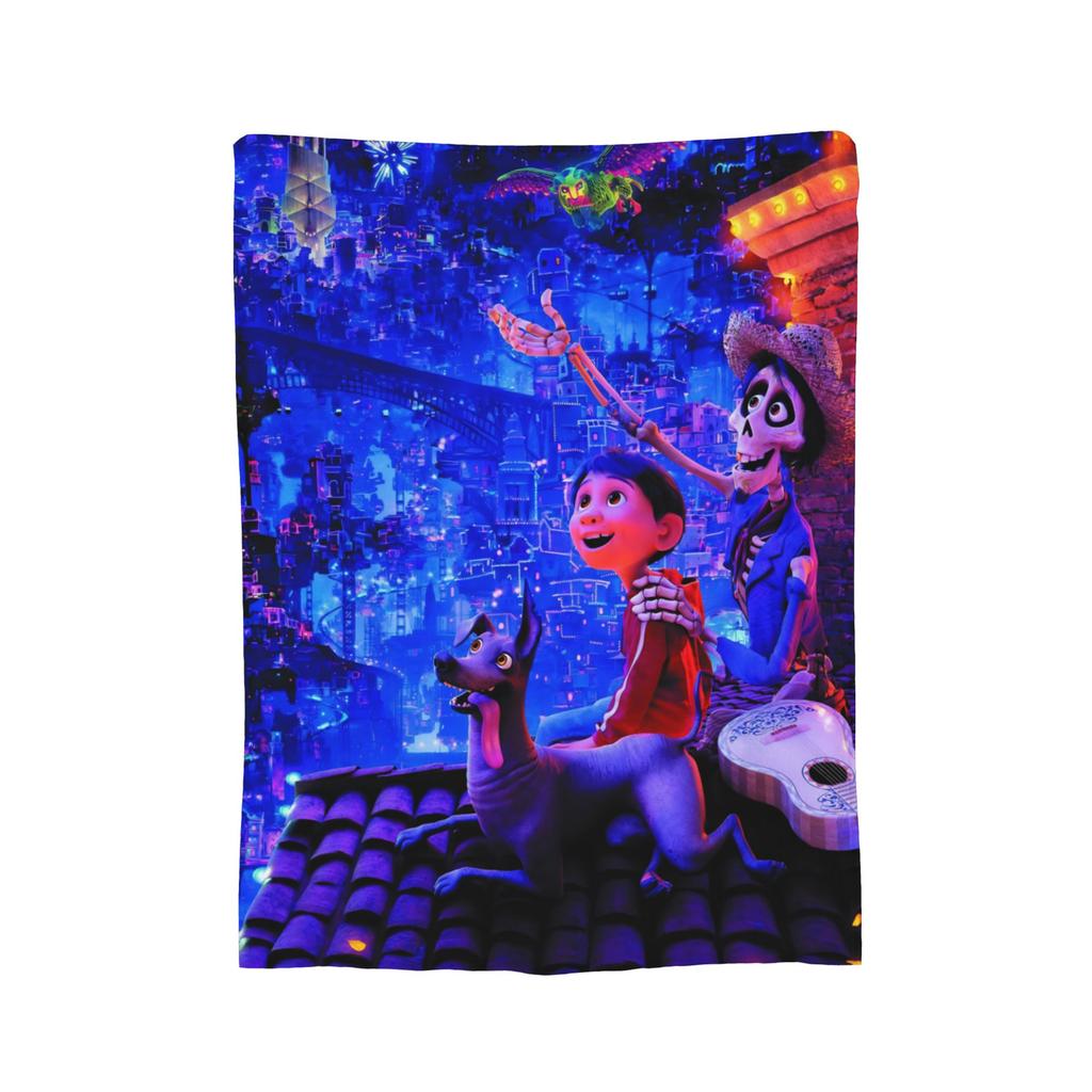 Cartoon Coco Day of The Dead Knitted Blankets  Plush Throw Blankets Bedding Couch Decoration Soft Warm Bedspreads,