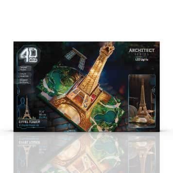 4D Build - Puzzle 3D - Tour Eiffel lumineuse - 252 pièces - 90cm - dès 12 ans