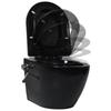 VidaXL Toilette murale sans bord à fonction de bidet Céramique Noir