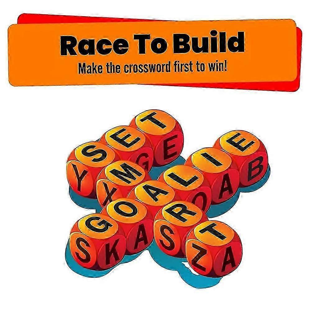 60pcs Scrambled Dice Word Game - Family Party Spelling Challenge Fast-Paced Board Game for 1-5 Players