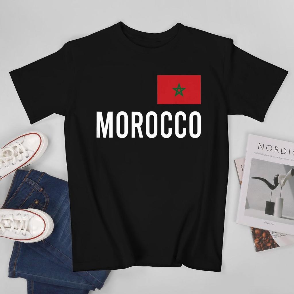 More Design Morocco Flag Moroccan Unisex Tshirt Tees Tshirt Oneck T Shirts Unisex Boys Clothing 100 Cotton