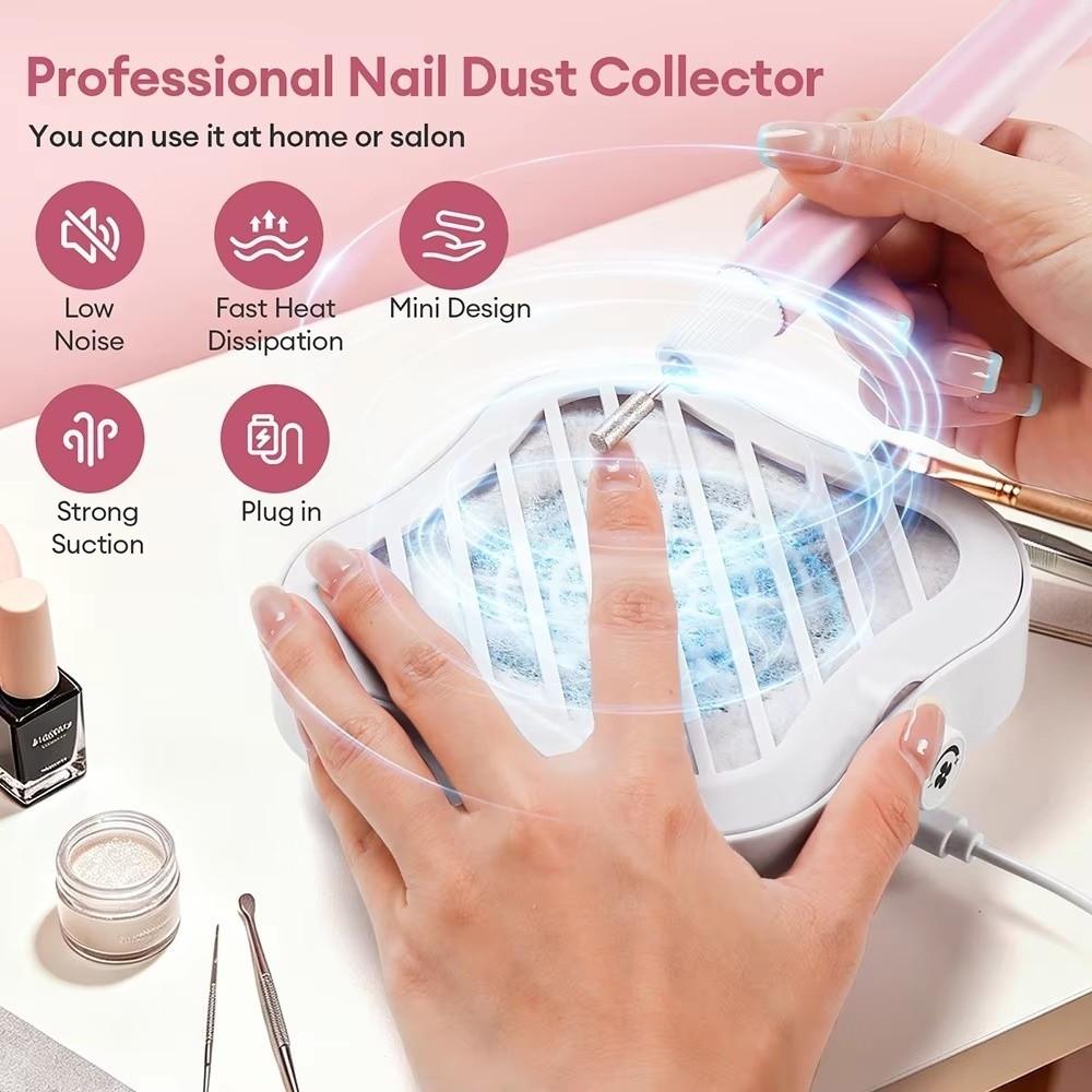 Portable Manicure Desk Collector Mini Fan Nail Dust Extractor Nail Art Vacuum Cleaner Nail Art