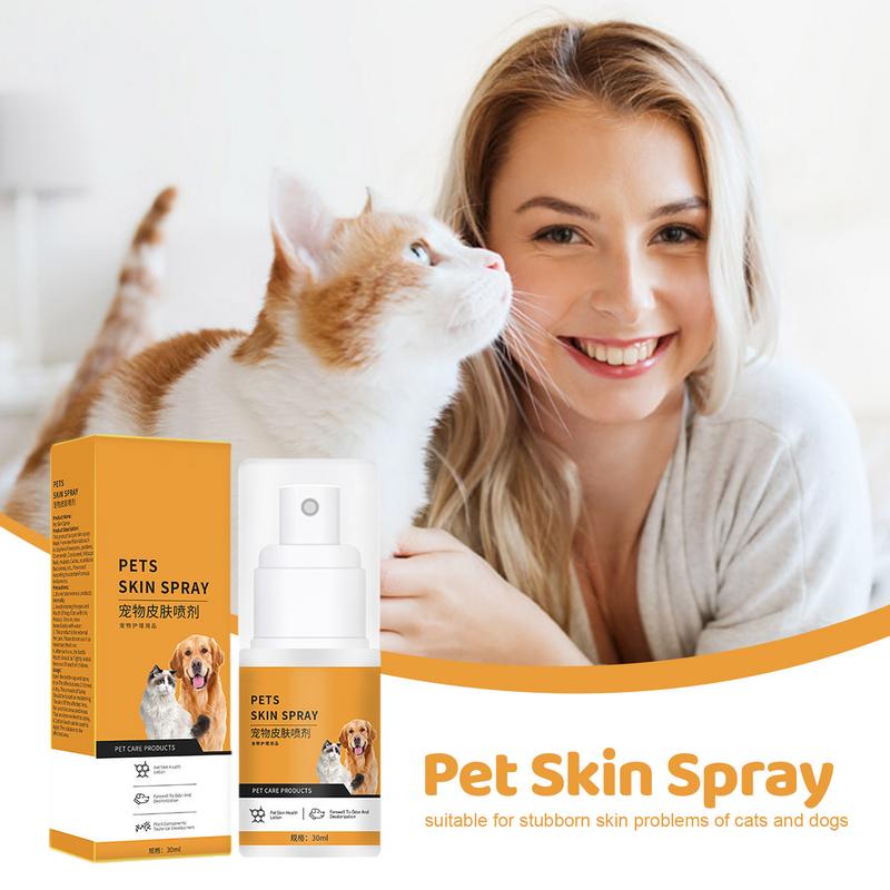 Spray Démangeaisons Peau Chien Chat 30ml Spray Doux pour Peau Sèche Chat & Chien Spray Hydratant Peau & Pelage Spray Naturel Soin Peau Chat