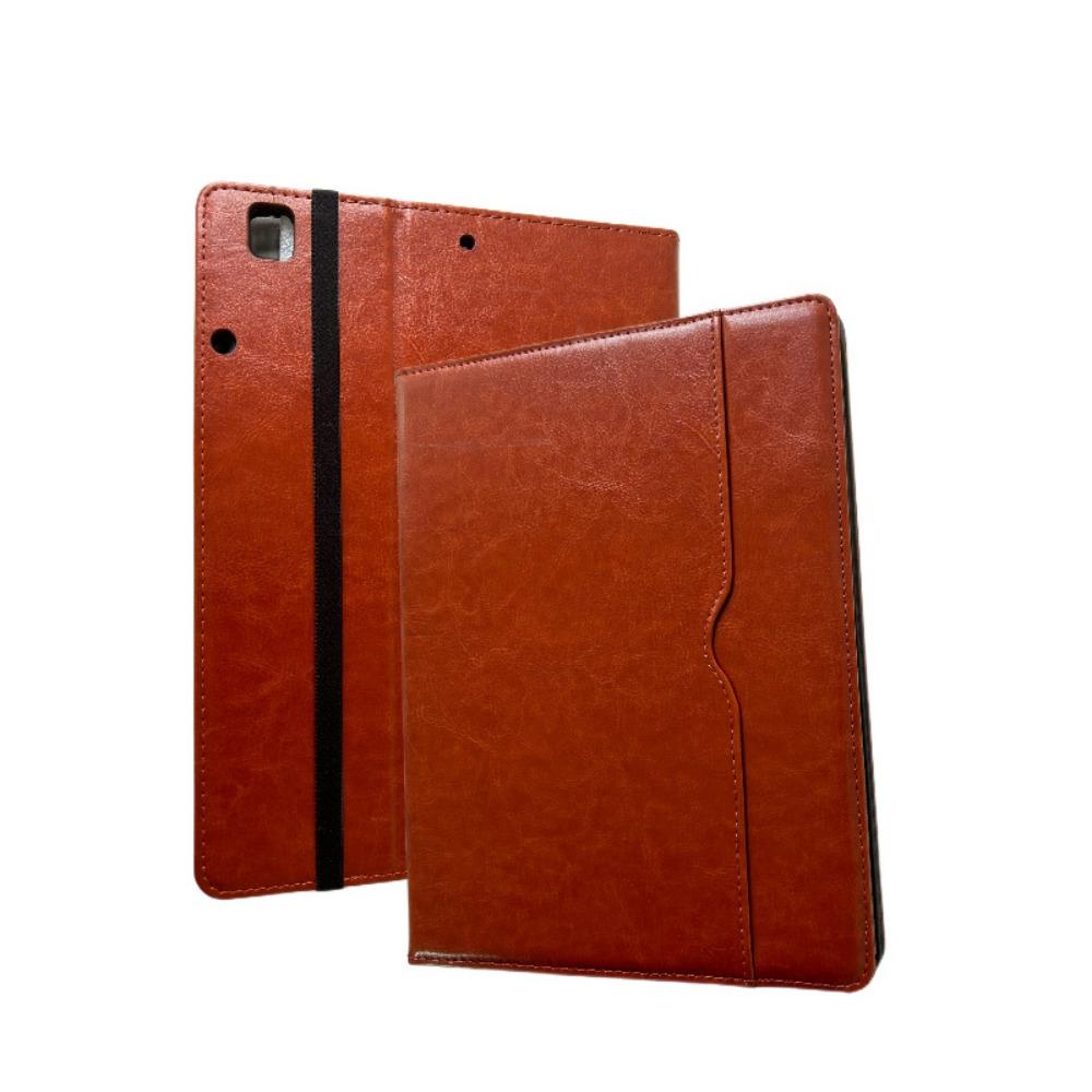 Premium Leather iPad Case 9.7-12.9 Inch Vintage Style with Pencil Slot Honeycomb Protection Cover for Tablet