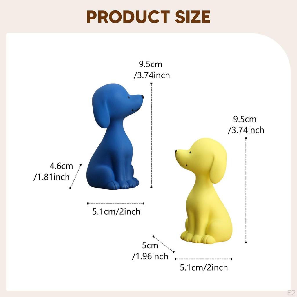 2x Dog Figurines Animal Sculptures Modern Cute Tabletop Ornaments Decorative Statues for Entrance