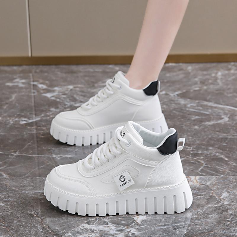 High-top shoes spring new soft-soled sports with skirt muffin thick baseplate shoes