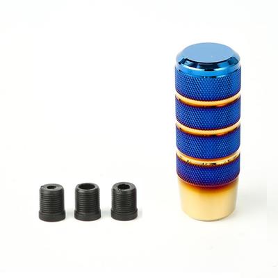 YFFSFDC MT AT Car Universal Custom Aluminum Alloy Stick Shift Knob with 3 Adapters (TITANIUM BLUE)
