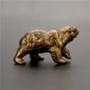 Brown Bear Statue Ornament Solid Brass Polar Animal Figurine Miniatures Tea Table Pet Desk Decors Accessories Crafts