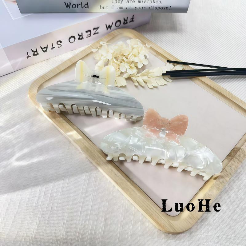 Korean Sweet Summer Bow Acetate Claw Clip - Women's Hair Accessories