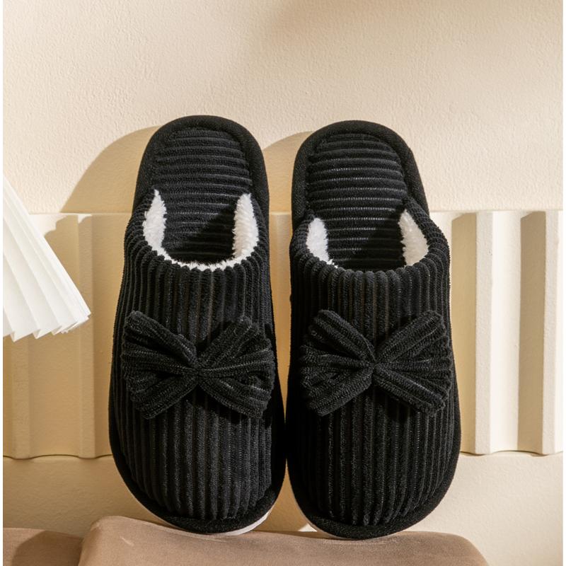 Fashion Comemore Fashion Women's Bow Slippers Fall/Winter Indoor Bedroom Floor Lightweight and Comfortable&Soft Warm Slippers for Home