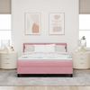 Box Spring Bed with Mattress and Headboard Pink 140 x 190 cm Velvet