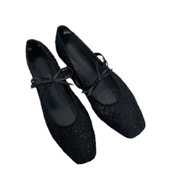 Inner height increase French gentle evening shoes women's shoes 2025 new spring mesh breathable square head Mary Jane single shoes