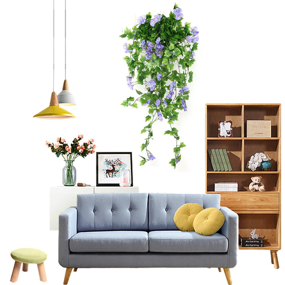 Fake Hanging Plants Realistic Morning Glory Vines Simulation Artificial Flower for Wall Home Room Garden Wedding Decoration