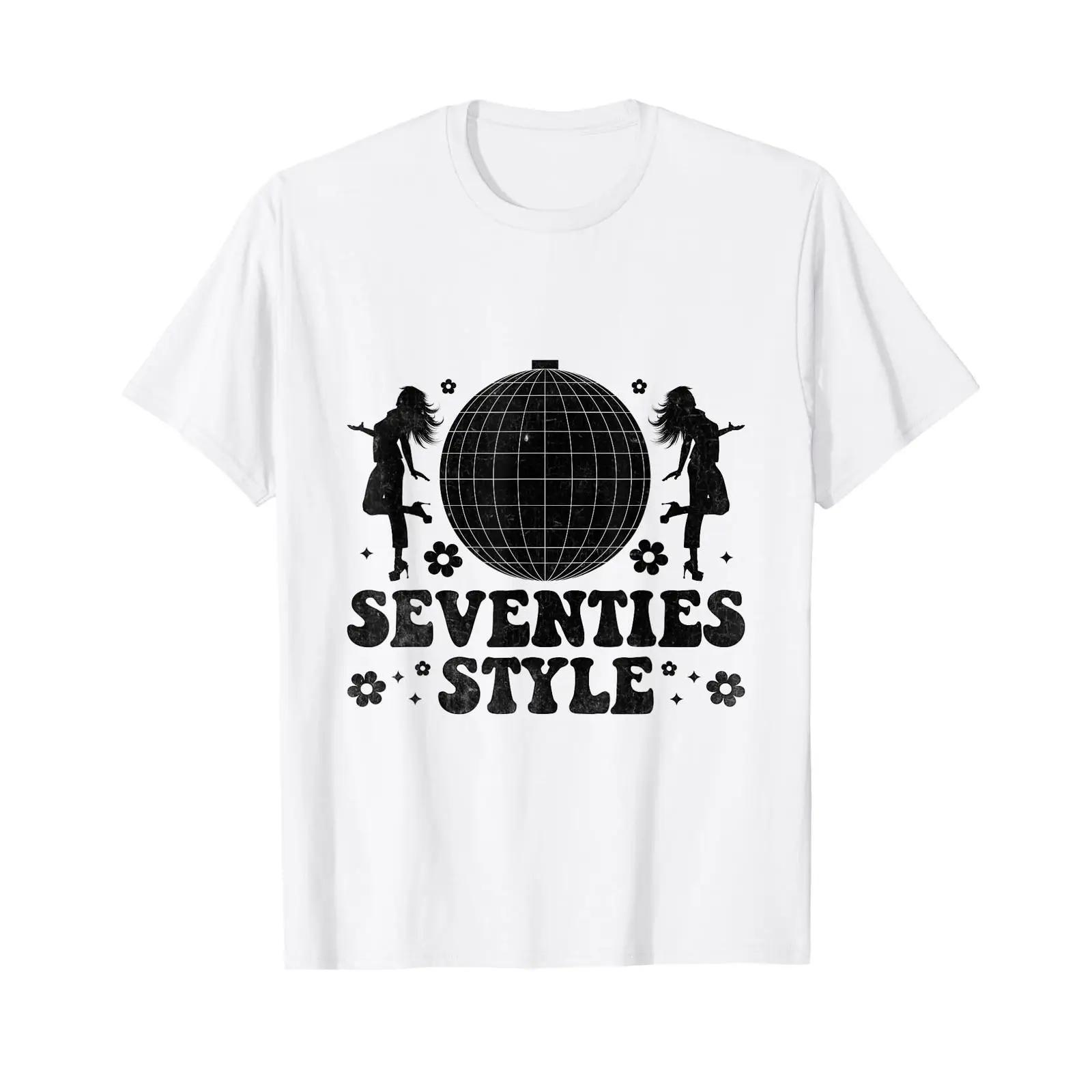

70er Jahre Stil Vintage Tanzmusik Retro T Shirt vintage Washed Versatile streetwear designer clothes Soft Stretched fashion 5XL різнокольоровий