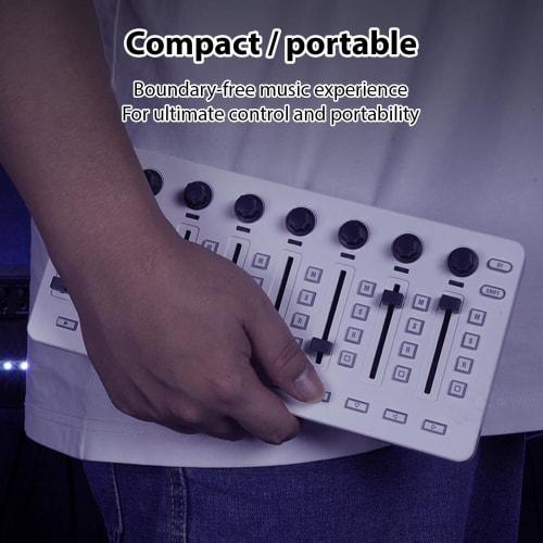 Btuty MIDI Control USB MIDI Controller Mixer, MIDI Mixing Console with 43 Buttons, 8 Knobs, and 8 Push Buttons, BT Connection, Battery/Type-C Power Su