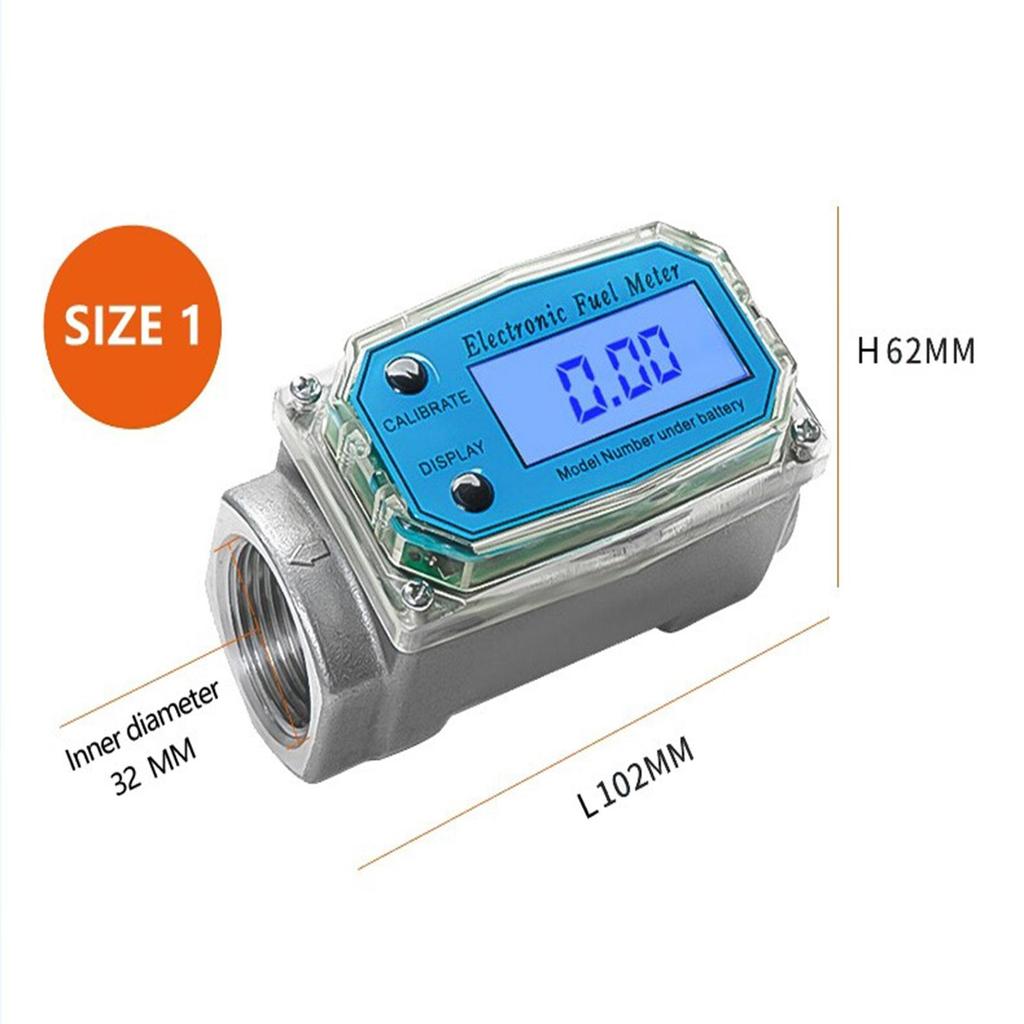 Turbine Digital Oil Meter LCD Heating Oil Flow Meter Diesel Gasoline Flow