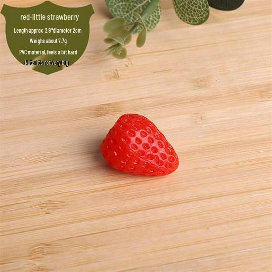 White Bionic Strawberry Fake Fruit Photography Prop - Plastic Decoration Toy