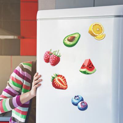 6Pcs Acrylic Plants Diamond Art Fridge Magnet Diamond Painting Refrigerator Magnet DIY Fridge Stickers for DIY Crafts Party Gift