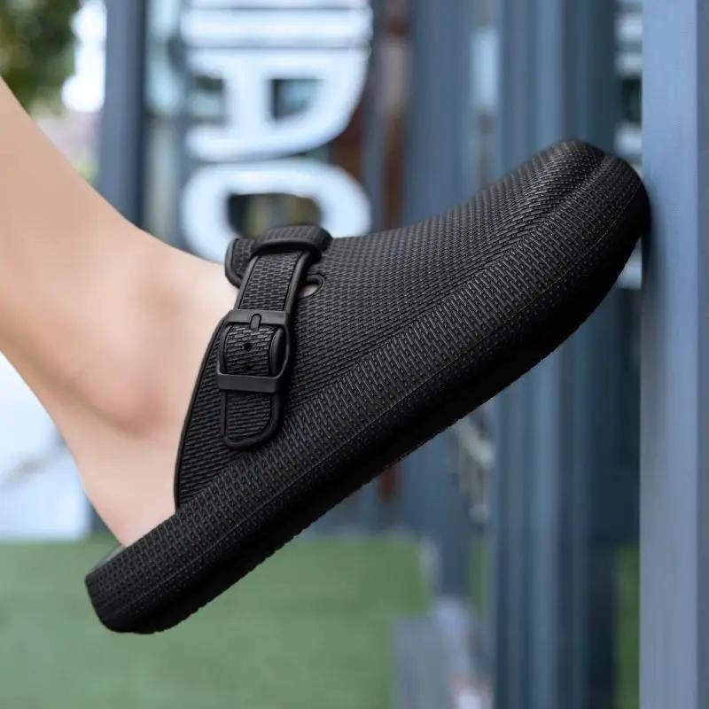 Fashion Beach Slides Half Soft Rubber Sabot Mules Male Slipper Casual Elegant Cheap Shoes Liquidation Original Low Price Y2k Men's Shoe