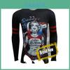 Harley Quinn T Shirt For Men Long Sleeve Polyester Casual Streetwear Teenager Style