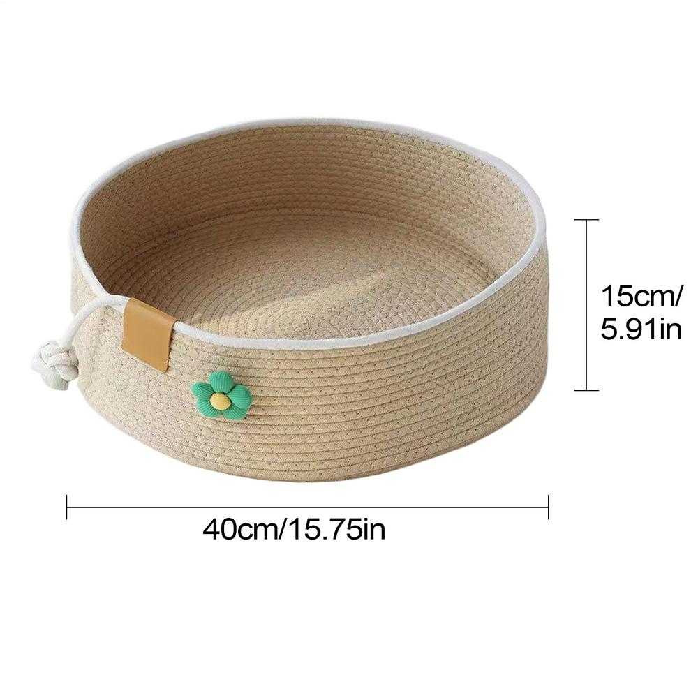 

Cat Basket Bed Kitten Bed Nest For Indoor Cats Scratching Pad Pet Supplies For Puppy Office Bedroom Living Room Car Desk Window білий